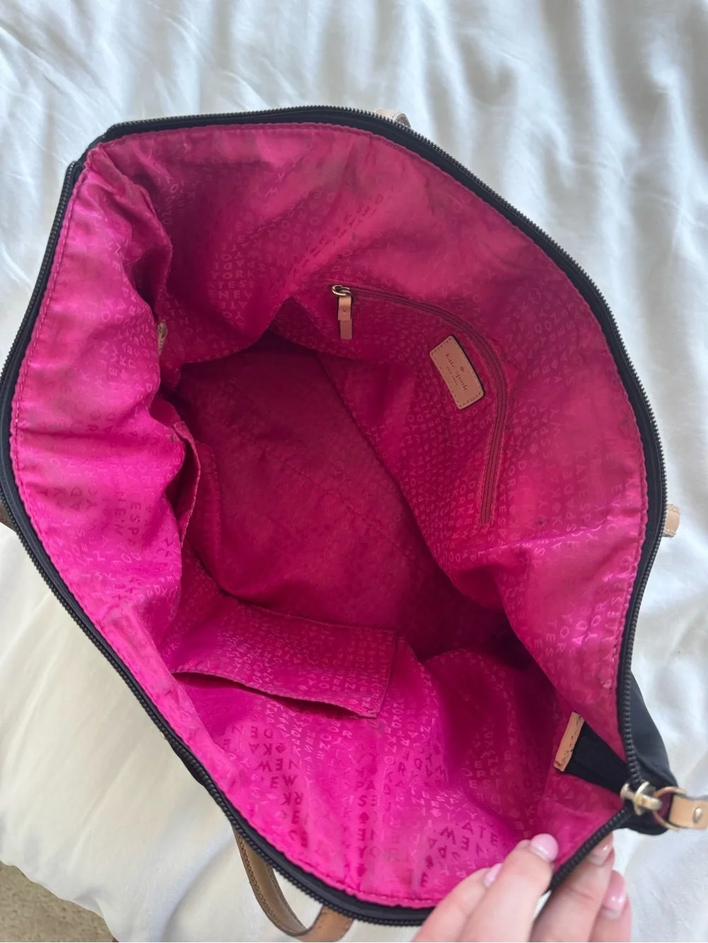 kate spade Black Tote with Tan Handles